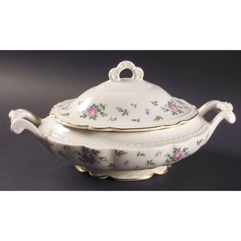 Princess China Sweet Briar Tru-Tone Covered Vegetable Serving Oval Bowl 9" MINT